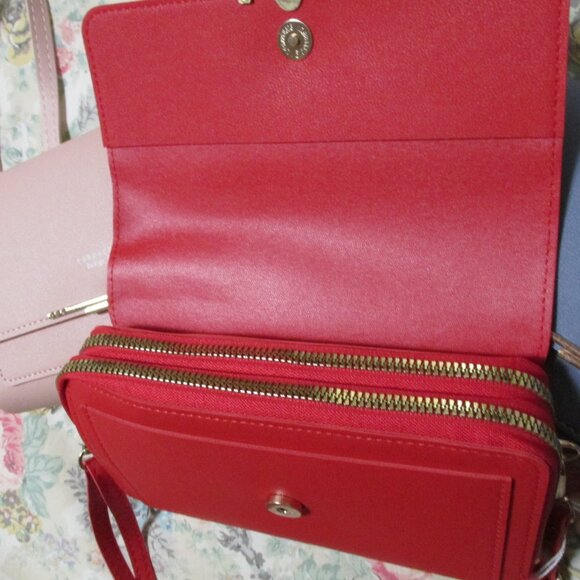 A718-NEW Forever Lovely Crossbody Dual Zip Wallet/Phone Case-3 colors - Picture 2 of 5